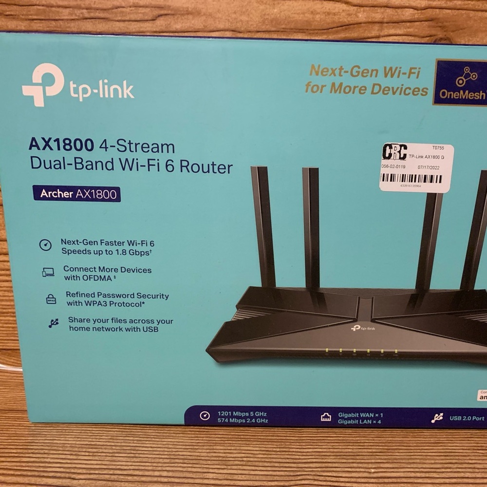 NIB tp-link AX1800 Dual Band Router